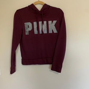 PINK semi-cropped hoodie